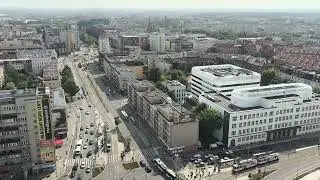 Caffe22 panorama Szczecina widziana z kawiarni. Szczecin widziany z góry