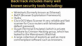 BackTrack -- Penetration Testing Linux Distribution