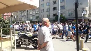 Amazing Football Ultras  - Levski Sofia fans marching to the stadium