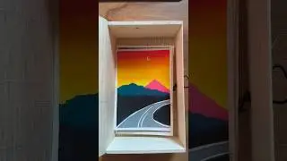 ✨Easy Night Sunset Scenery Drawing 🌙 | Oil Pastel Art for Beginners #art #try #easy #viral