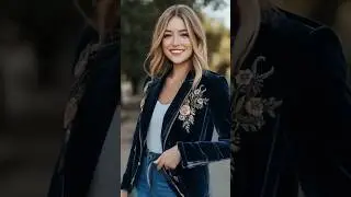 Chic Velvet Blazer with Floral Embroidery #fashion #velvet #blazer