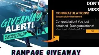 RAMPAGE FREE REDEEM CODE 😱💥 DON'T MISS IT ❤️@DOXXFF