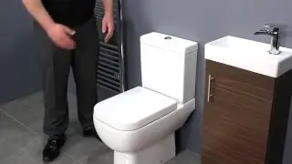 Walnut Vanity Unit & Space Saving Toilet for Small Bathrooms