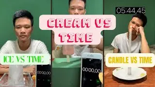 The time it takes for the ice cream to melt, the candle to go out, and the ice to melt