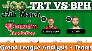 TRT vs BPH Dream 11,Trent Rockets vs Birmingham phoenix Hundred 27Match, TRT vs BPH  prediction