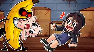 ¡ESCAPA DE LA BANANA ASESINA EN ROBLOX! 🪓🍌 BEBE NOOB Y BEBE NOOBSI vs BANANA