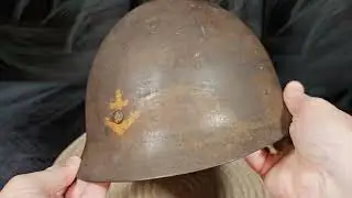 Японские каски времен Второй мировой войны.