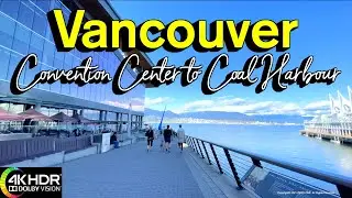 Vancouver Downtown Spring Walk (Convention Center to Coal Harbour) 🇨🇦 B.C, Canada, 4K HDR 60fps