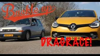 DRAG RACE! Renault 5 GT Turbo vs Clio RS200 EDC. Wint OPA? En een BAJA BUG!