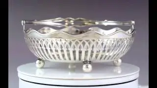 early 1900s German Seybould & Herschauer Pierced 800 Silver Basket Basket 52348