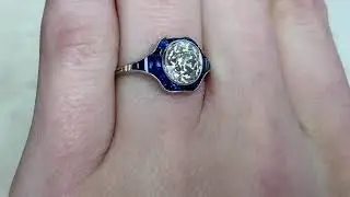 1.80CT Cushion Cut Diamond With Calibrated Sapphire Halo - Calca Ring - Hand Video