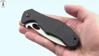 Emerson CQC 10SFS with black G-10 handle and serrated 154CM steel by Emerson Knives