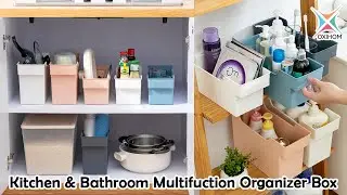 S6424 - S6425 Oxihom kitchen and bathroom organizer storage box plastic container