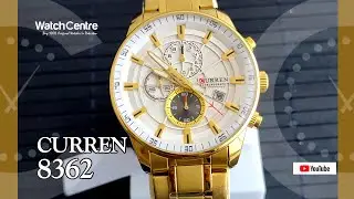 Curren 8362 Golden Chain & White Dial Men's Chronograph Gift Watch Review