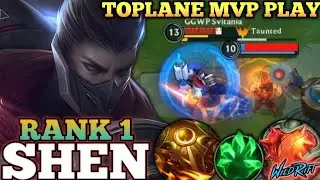 SHEN TOPLANE MVP PLAY! SUPER ANNOYING TANK DAMAGE - TOP 1 GLOBAL SHEN BY GGWP Svitania - WILD RIFT