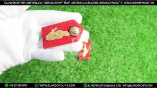 BRITISH ARMY GENERAL OFFICERS SHIRT COLLAR RANK TABS, Gorget Collar Patch Red Gold General Officers