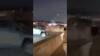 Freeway pileup due to black ice 😳 #accidentnews #car #winter #blackice