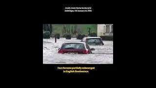 Cars partially submerged in Devon as flooding hits England