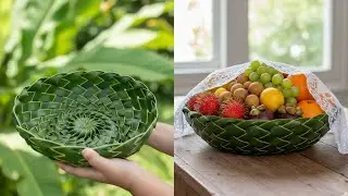 Удивительная фруктовая корзина из кокосовых листьев!