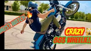 883 SPORTSTER HARLEY DAVIDSON WHEELIES JUMPS STUNT GROM STUNT VLOG. 3