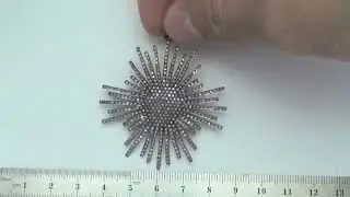 48mm Sterling Silver Diamond Starburst Pendant - PKS1686-RH