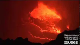 Draining in Lava Pond within Halema`uma`u Vent