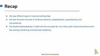 Recap Material Nonlinearity