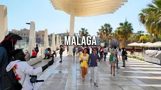 Malaga Spain 🇪🇸 Promenade Walking Tour | Costa del Sol 4K