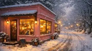 Cozy Snowfall Café Ambience | New England–Inspired Winter Coffee Shop (No Vocals)
