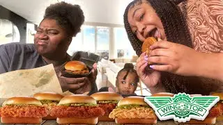 Wingstop New chickensandwich Review🤩*hot honey Rub&Smokey barbecue*🤢🥰not better than Popeyes!?
