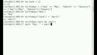 Programming With Ruby Episode 8, Hashes
