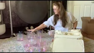 Unboxing - Mei LAN Etheric Rose Frequency set - 432Hz Clear quartz crystal bowls