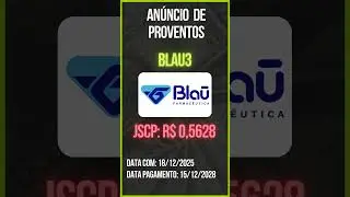An&uacute;ncio de Proventos - BLAU3 - BLAU FARMAC&Ecirc;UTICA