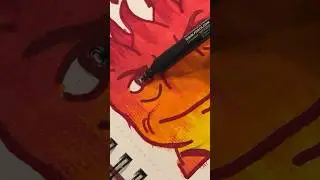 Drawing Bernie Lumen (Ember&rsquo;s Dad) with Posca Markers! #shorts
