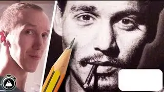 How to draw Johnny Depp! SPEED DRAWING TRIBUTE! Amazing portrait of a Hollywood Star by Derek Twilt