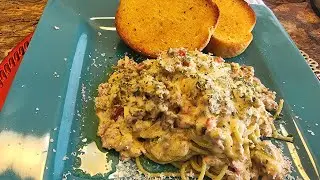 How to make DELICIOUS Ground Turkey Alfredo-Cooking with Love with Mary #alfredo #recipes #cooking