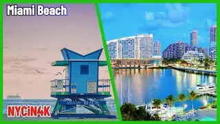 Exploring Miami Beach Huts and Skyline 4K Video #4k #4kstatus #miami #NYC #USA #NYCin4k
