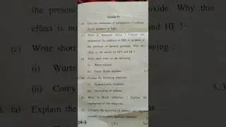 B.sc1st year  Chem101 question paper #forstudy #bsc1st year chemistry #hpu #bsc 1st year
