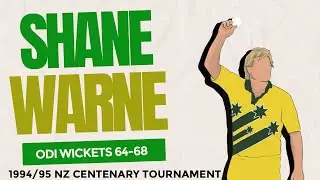Shane Warne ODI Cricket Wickets #64-68 (1994/95 NZ Centenary of Cricket)