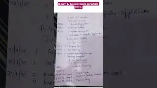 DRBRAU B.com semesters 1,3 & 5 and M.com  semesters 1,3,7 & 9 exam schedule  2025 # All the Best 👍