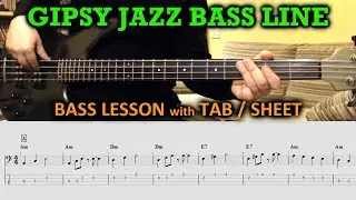 Gypsy Jazz Bass Line | LESSON with TAB | Manouche Style TUTORIAL TABS