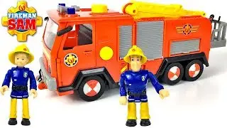 UNBOXING FIREMAN SAM DELUXE JUPITER FIRE TRUCK WITH FIREMAN SAM PENNY REAL WATER AND LIGHTS & SOUNDS