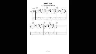 Bolero Style Guitar + Tab | Blue Sky Music Academy