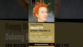 Happy birthday Johnny ROTTEN! Jan 31st 1956 #sexpistols #johnnyrotten #johnlydon #punk #onthisday