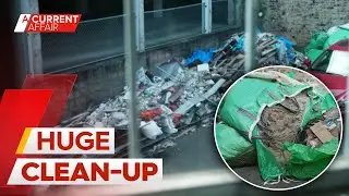 Mystery rubbish dump leaves Sydney gym with big clean-up | A Current Affair