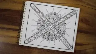 🎧 ASMR Drawing ✍️ | No Talking | Pen on Paper Sounds | Easy Cross Spiral Abstract Art 🗓️ Day 101