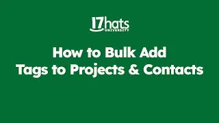How to bulk add Tags to Projects & Contacts &ndash; 17hats Tutorial