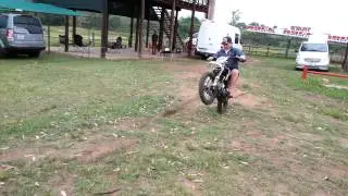 Dakar Legend Alfie Cox on a Pitbike