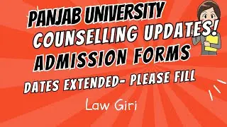 PU 3 years LLB Counselling Update 2026|Panjab University Law Department Admission Process