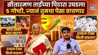 Union Budget |Nirmala Sitharaman's Budget Presentation : सीतारमण ताईंच्या पिटारा उघडला |Marathi News